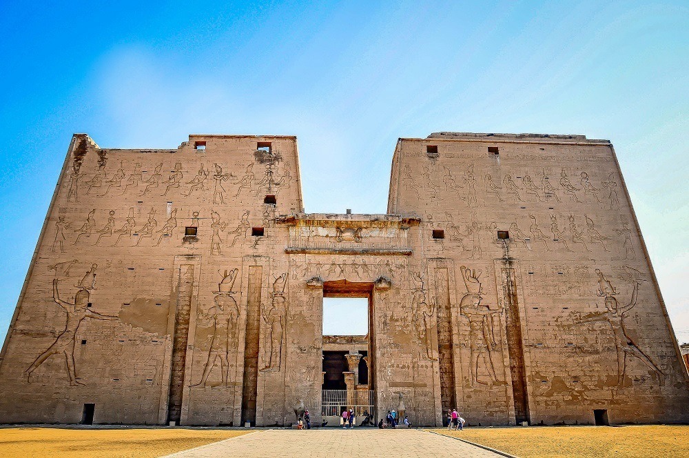 The exterior facade of the Edfu Temple