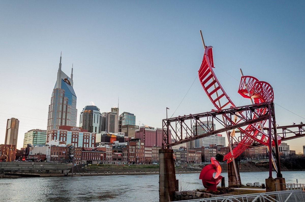 Nashville skyline and Cumberland River