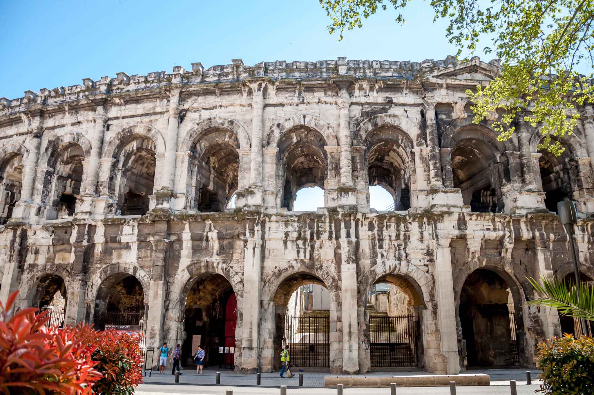 Arched arcades on the exterior of an ancient arena