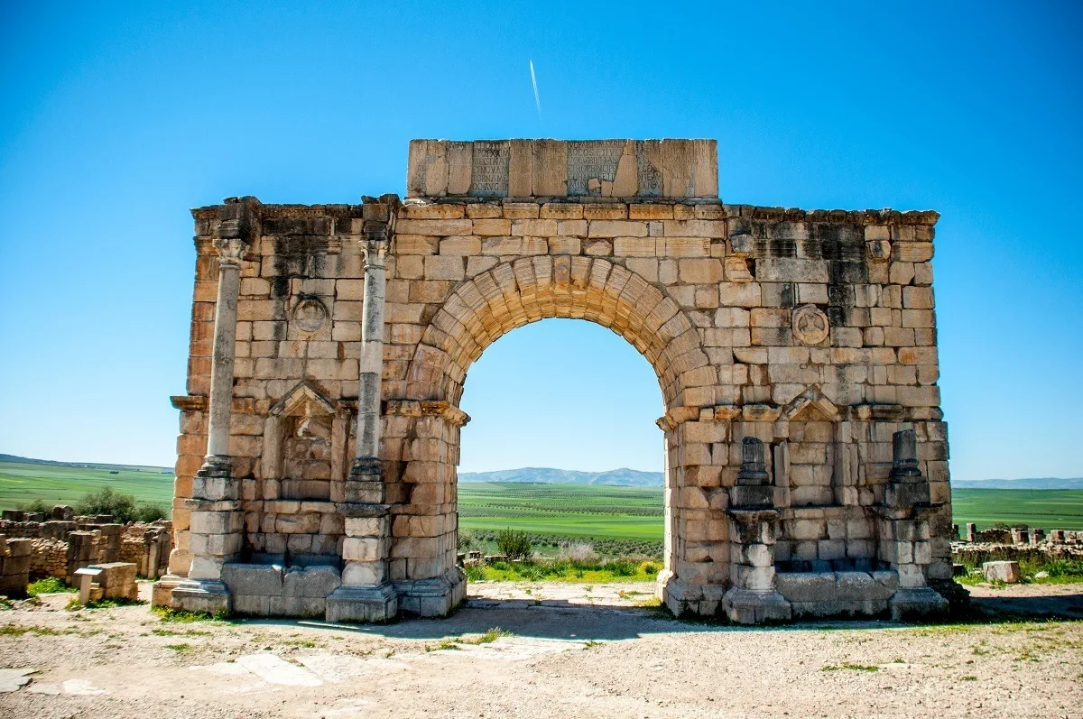 Stone triumphal arch of Volubilis (aka the Arch of Caracalla)