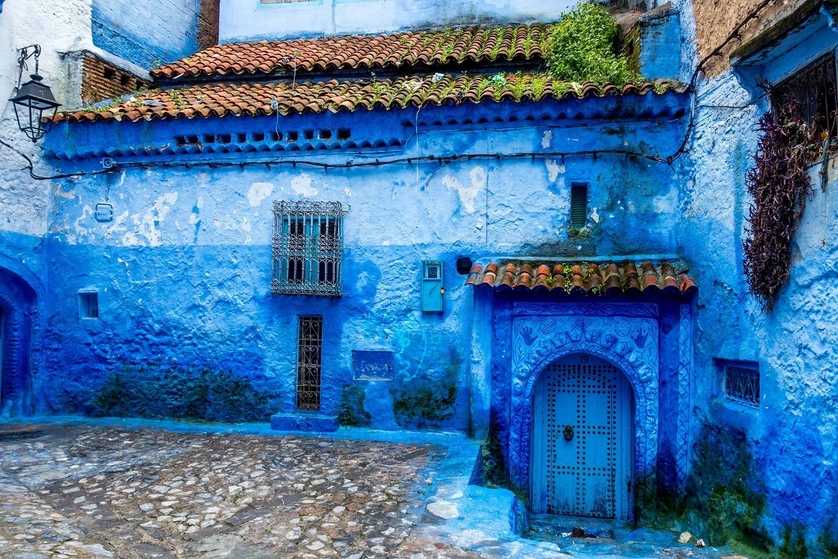 Bright blue building