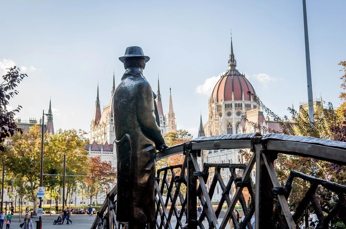 Statue of Imre Nagy, leader of the Communist Party in Hungary, on the Hammer and Sickle Tour