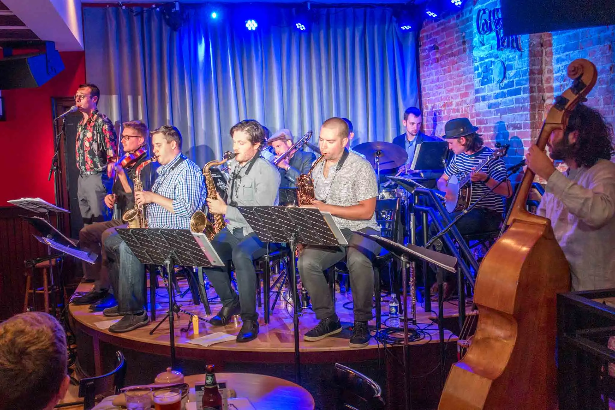 Band on a coffee house stage