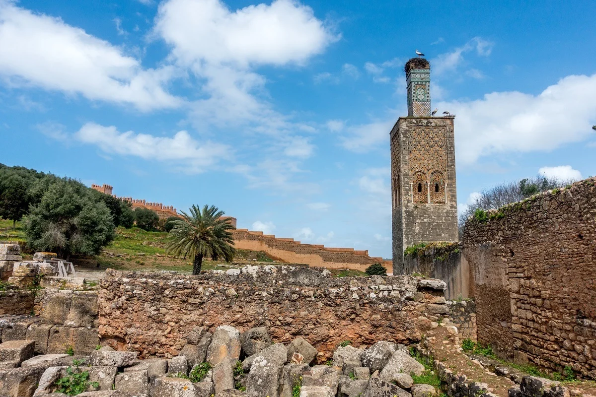 Storks nesting on a minaret