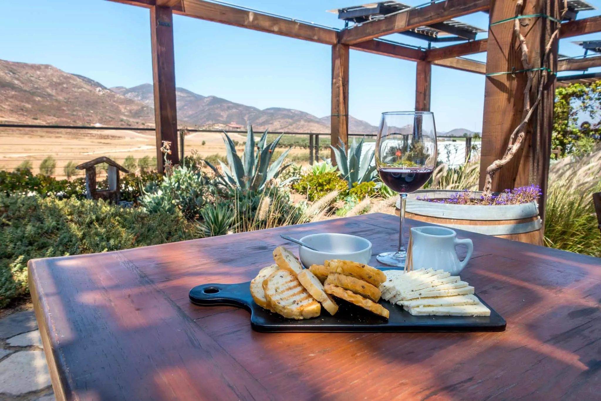 Wine glass and snacks