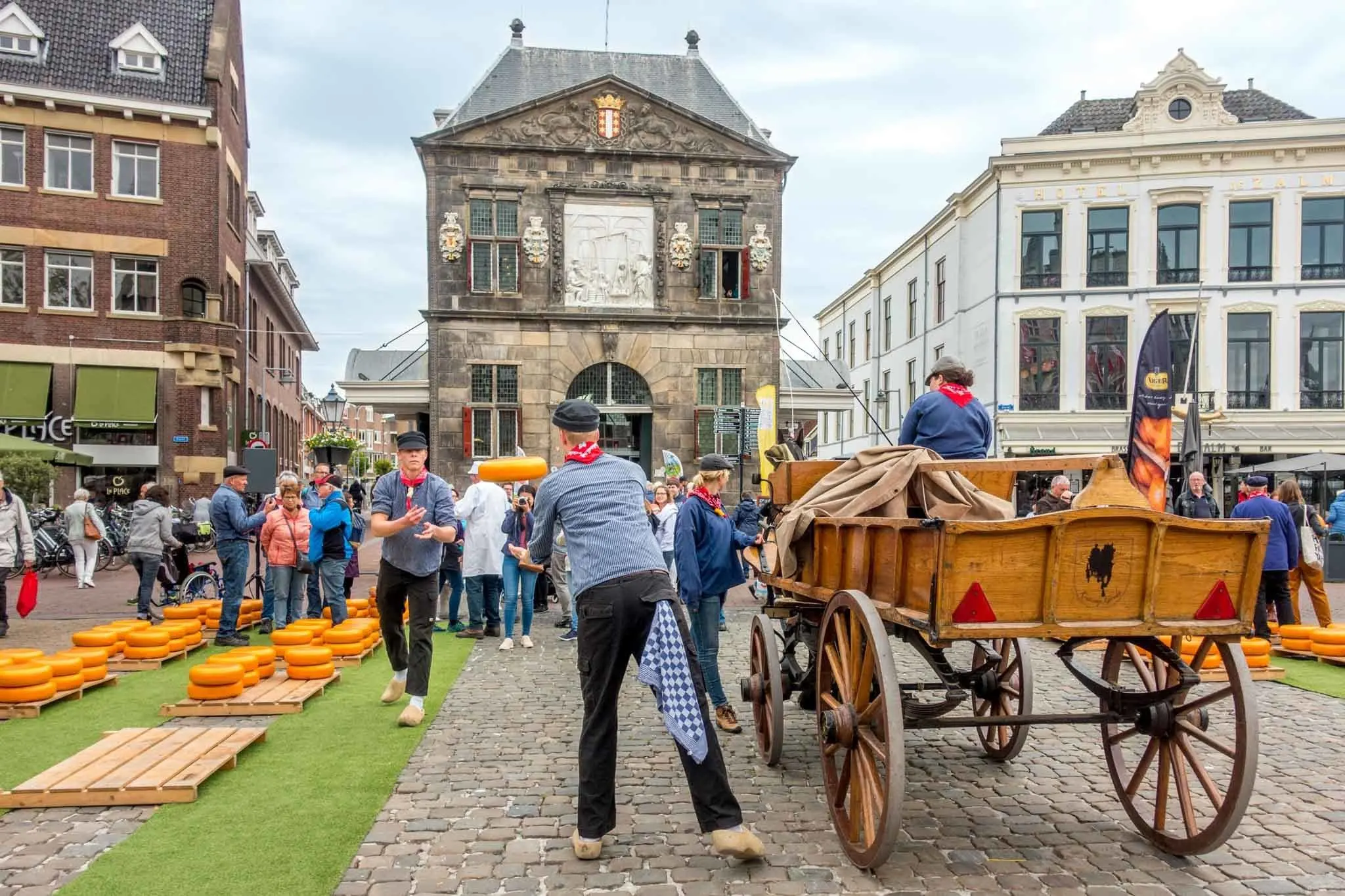 The Gouda Cheese Market re-enacting the sale of the town's namesake cheese