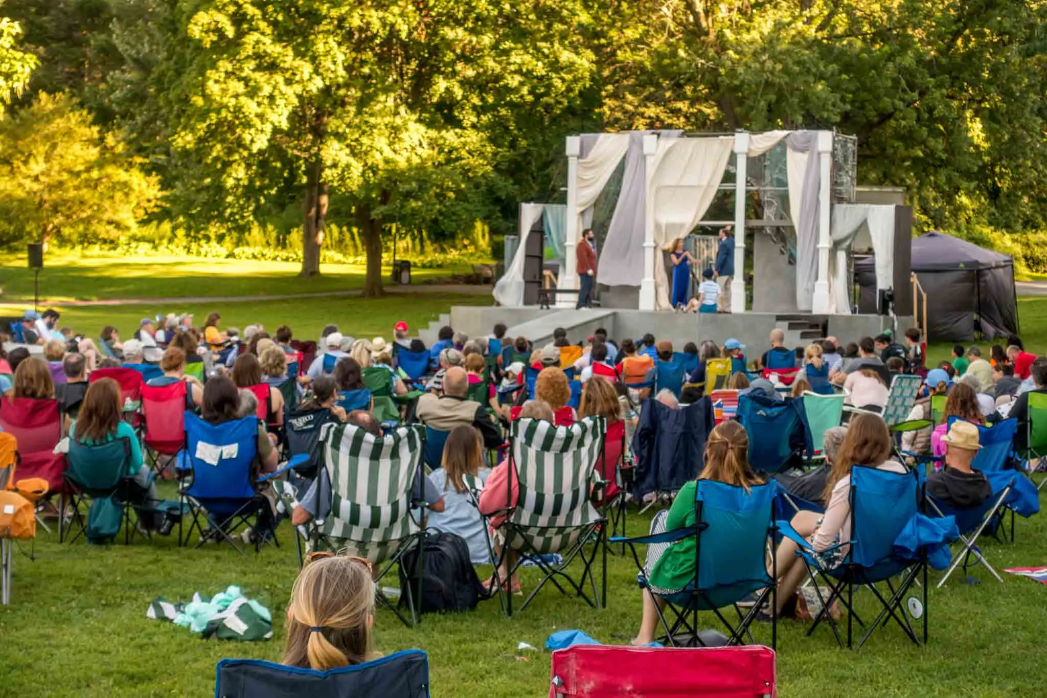 People watching stage performance