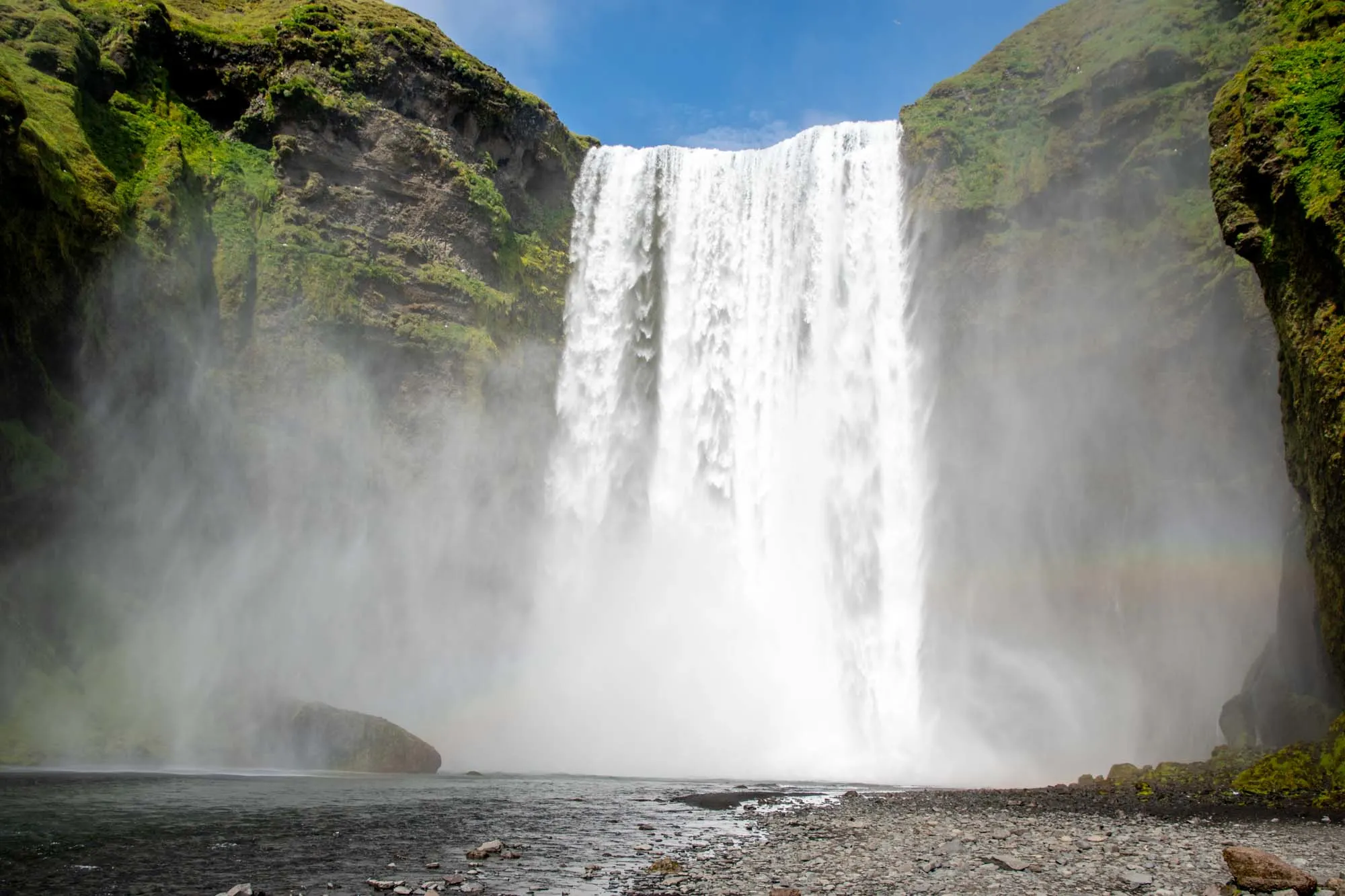 Mist coming off a waterfall cascade